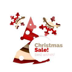 Christmas and New Year geometric paper design banner