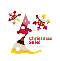 Christmas and New Year geometric paper design banner