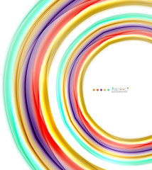 Multicolored lines on white, motion concept abstract background