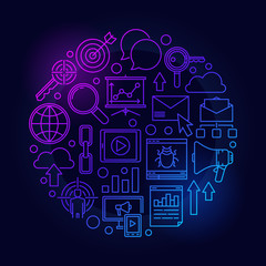 Blue SEO and internet marketing illustration