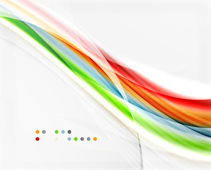 Glossy blurred shiny wave lines, colorful stripes