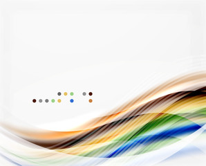 Glossy blurred shiny wave lines, colorful stripes