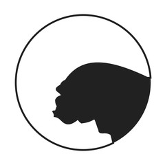 Silhouette of a dog head bulldog