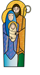 Christmas religious nativity scene, Holy family abstract illustration Mary Joseph and Jesus.  © t0m15