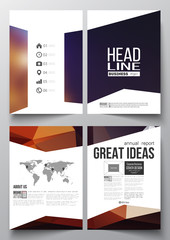 Set of business templates for brochure, magazine, flyer, booklet or annual report. Colorful polygonal background, modern triangular vector texture