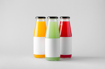 Fototapeta premium Juice Bottle Mock-Up - Three Bottles. Horizontal Label