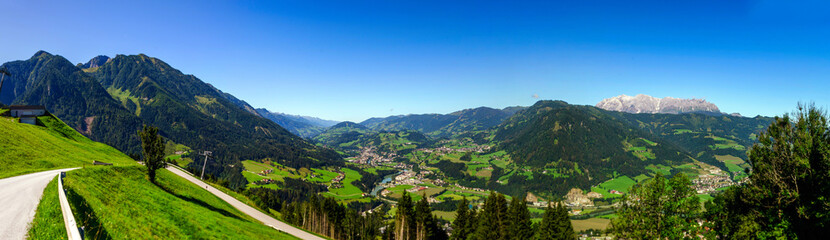 Fototapeta na wymiar Panoramic view of alpine landscape, summer