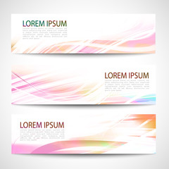 Abstract header line wave white vector design. colorful rainbow background