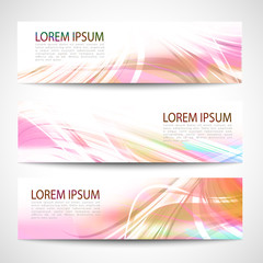 Abstract header line wave white vector design. colorful rainbow background