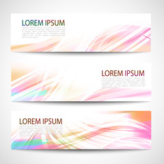 Abstract header line wave white vector design. colorful rainbow background