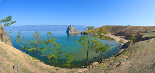 Lake Baikal -  Shaman's Rock on Olkhon Island 
 - obrazy, fototapety, plakaty