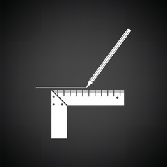 Pencil line with scale icon