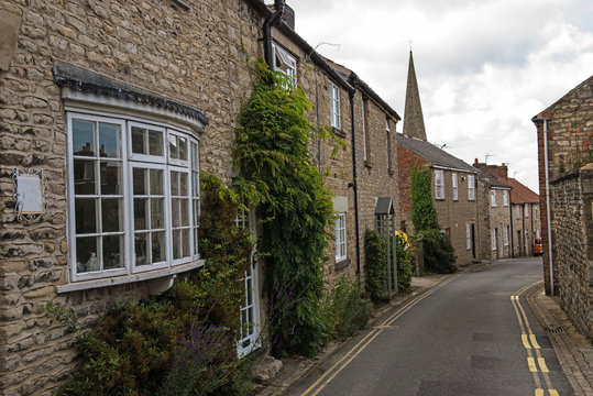 Narrow lane in the old market town of Pickering in North Yorkshire, England