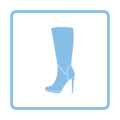 Autumn woman high heel boot icon