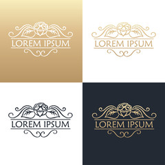 Hand drawing logo designes of cocoa beans.