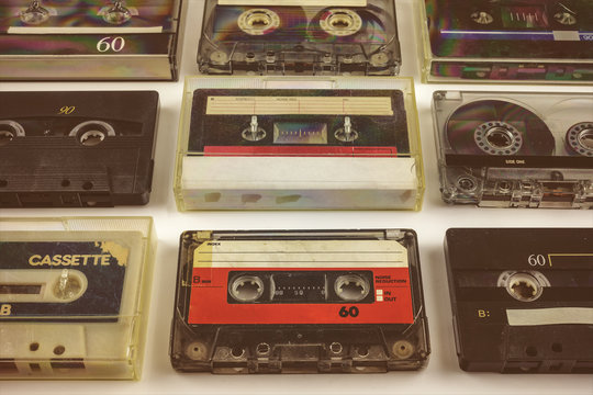 Vintage audio compact cassettes