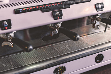 industrial coffeemaker ready to make some ground coffee