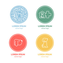 Vector logo design template with a dog.