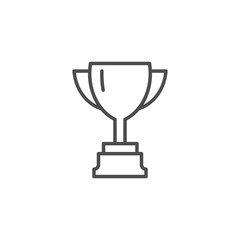 Vector cup. Thin line winner cup. Trophy cup icon. Black Cup isolated on white background. Winner cup. Victory cup icon. Trophy cup symbol. First place cup. Minimalistic hipster cup. Win vector cup.  - 125507131