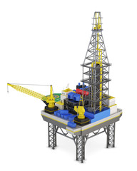Industrial platform offshore isolated. 3d rendering