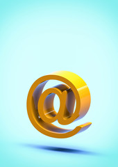 at e-mail sign 3d illustration