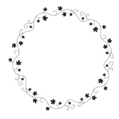 Circular Frame with Leaves