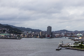 Nagasaki city skyline from Glover garden viewpoint