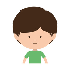Obraz premium cartoon little boy smiling wearing green t-shirt over white background. vector illustration