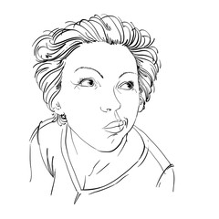 Graphic vector hand-drawn illustration of white skin attractive