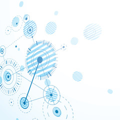 Obraz premium Bauhaus retro wallpaper, perspective blue art vector background