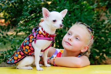 girl with dog chihuahua breed