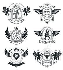 Obraz premium Heraldic Coat of Arms, vintage vector emblems. Classy high quali
