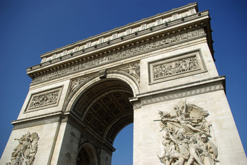 Fototapeta na wymiar Arc de triomphe de l'Etoile à Paris, France