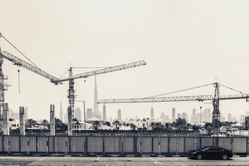 Fototapeta na wymiar Construction and development in Dubai, UAE