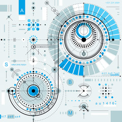 Future technology vector drawing, industrial wallpaper. Graphic