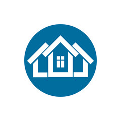 Real estate icon, vector abstract house. Property developer symb