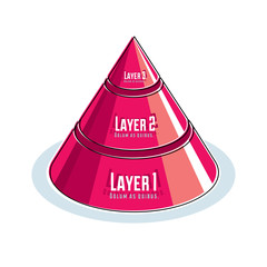 Creative infographics element, 3d layered pyramid idea, vector i