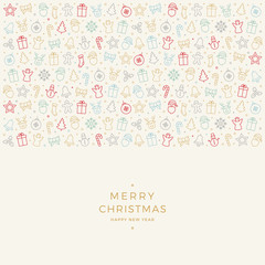 Fototapeta na wymiar merry christmas colorful icon elements card