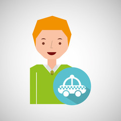 man tourist traveler taxi icon design, vector illustration  graphic 