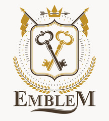 Heraldic design, vector vintage emblem.