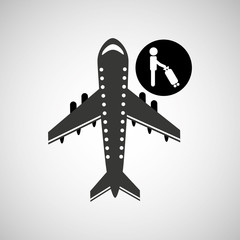 travel flying concept passenger suitcase design, vector illustration  graphic 