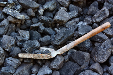Shovel and coal