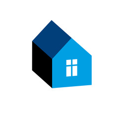 Simple house icon for graphic design, mansion conceptual symbol,