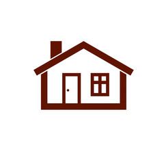 Simple mansion icon isolated on white background, vector abstrac