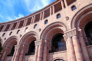 historic building with architectural details, Yerevan, Armenia