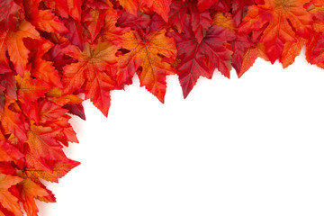 Naklejka na ściany i meble Autumn Leaves Background over white