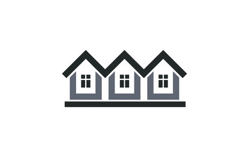 Abstract simple country houses vector illustration, homes image.