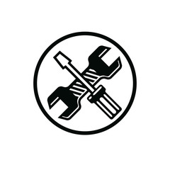 Screwdriver and wrench detailed vector illustration, professiona