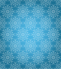 Seamless pattern with white snowflakes. Vector illustration. For decorating books, postcards, wallpaper, wall, web design. 
