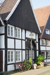 Fachwerkhaus in der Altstadt von Rheda, Nordrhein-Westfalen